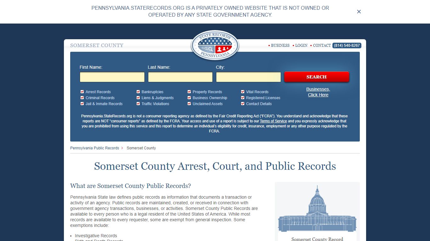 Somerset County Arrest, Court, and Public Records