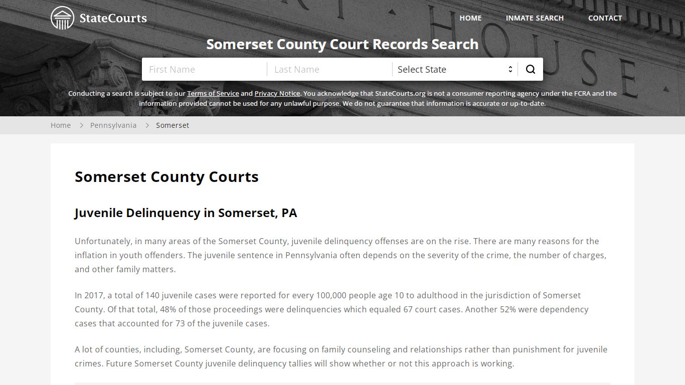 Somerset County, PA Courts - Records & Cases - StateCourts