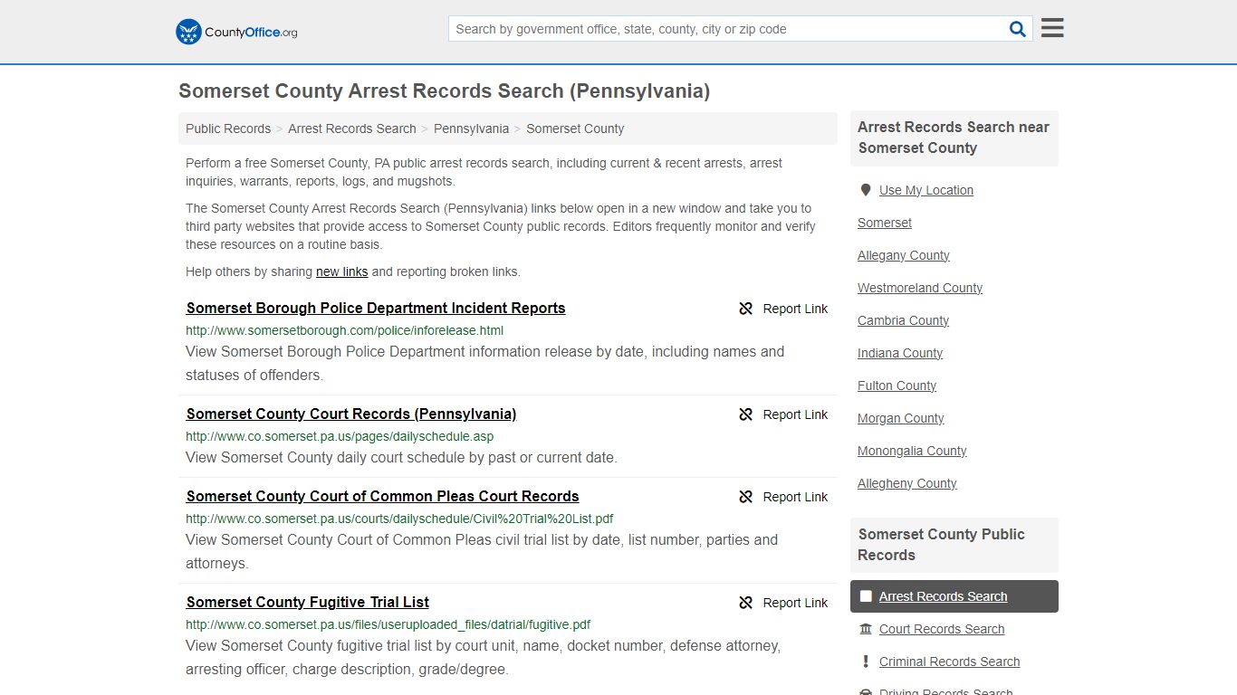 Arrest Records Search - Somerset County, PA (Arrests & Mugshots)